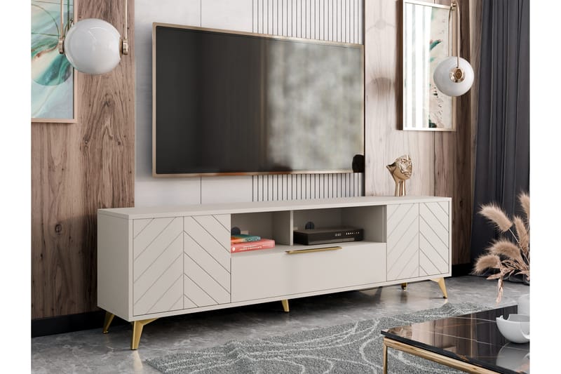 Vemdalen Tv-bänk 204 cm Sand beige - Möbler - Vardagsrum - Tv-möbler & mediamöbler - Tv-bänkar