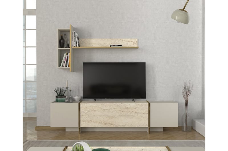 VEYRON Tv-bänk 180 cm Beige/Sandsten - Möbler - Vardagsrum - Tv-möbler & mediamöbler - Tv-bänkar