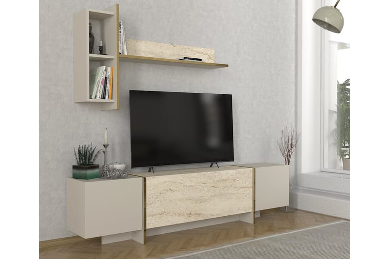 VEYRON Tv-bänk 180 cm Beige/Sandsten - Möbler - Vardagsrum - Tv-möbler & mediamöbler - Tv-bänkar