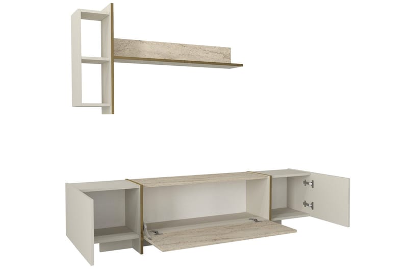 VEYRON Tv-bänk 180 cm Beige/Sandsten - Möbler - Vardagsrum - Tv-möbler & mediamöbler - Tv-bänkar