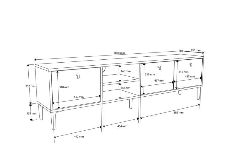 Vision Tv-bänk 180 cm Ek - Möbler - Vardagsrum - Tv-möbler & mediamöbler - Tv-bänkar