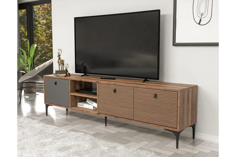 Vision Tv-bänk 180 cm Valnöt/Antracit - Möbler - Vardagsrum - Tv-möbler & mediamöbler - Tv-bänkar