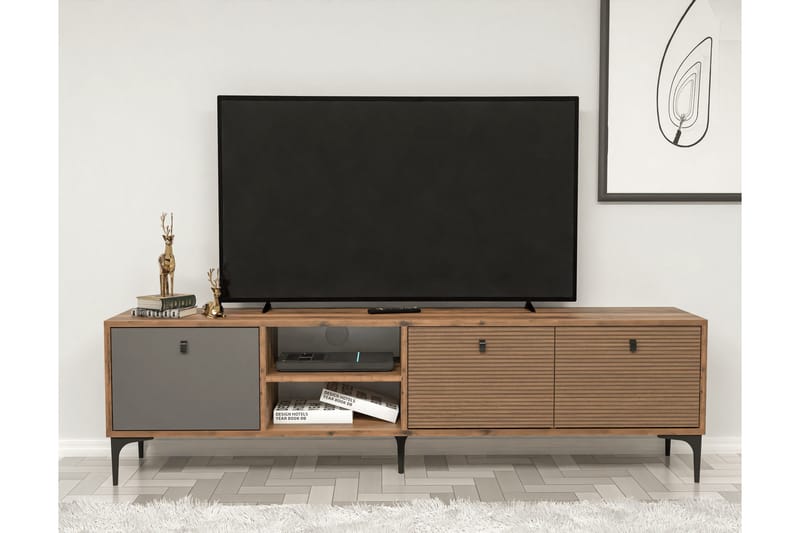 Vision Tv-bänk 180 cm Valnöt/Antracit - Möbler - Vardagsrum - Tv-möbler & mediamöbler - Tv-bänkar