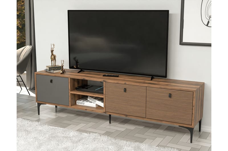 Vision Tv-bänk 180 cm Valnöt/Antracit - Möbler - Vardagsrum - Tv-möbler & mediamöbler - Tv-bänkar