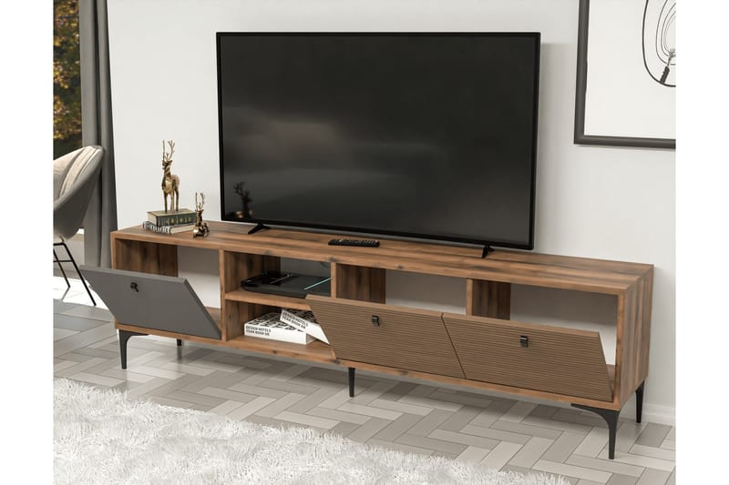 Vision Tv-bänk 180 cm Valnöt/Antracit - Möbler - Vardagsrum - Tv-möbler & mediamöbler - Tv-bänkar