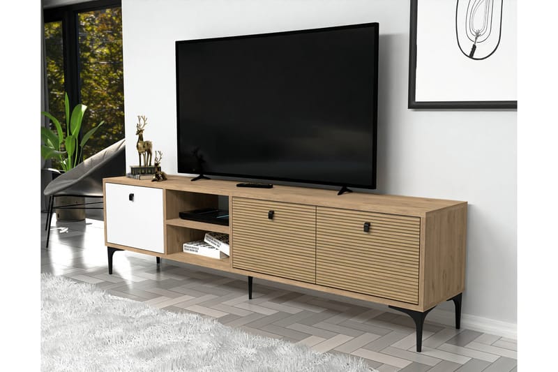 Vision Tv-bänk 180 cm Vit/Ek - Möbler - Vardagsrum - Tv-möbler & mediamöbler - Tv-bänkar