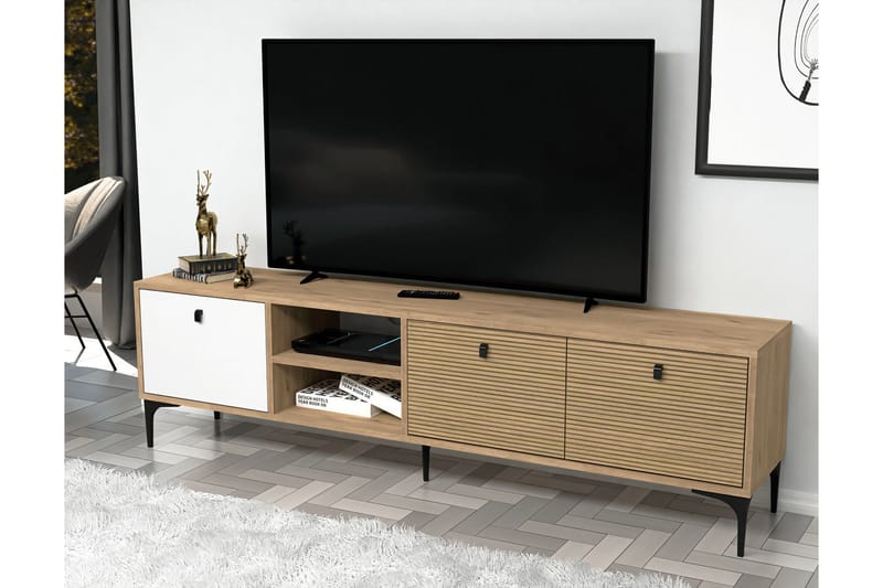 Vision Tv-bänk 180 cm Vit/Ek - Möbler - Vardagsrum - Tv-möbler & mediamöbler - Tv-bänkar