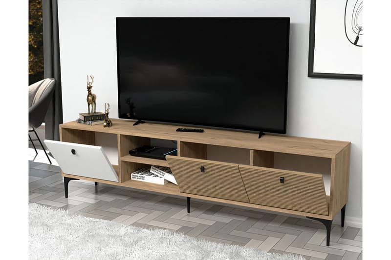 Vision Tv-bänk 180 cm Vit/Ek - Möbler - Vardagsrum - Tv-möbler & mediamöbler - Tv-bänkar