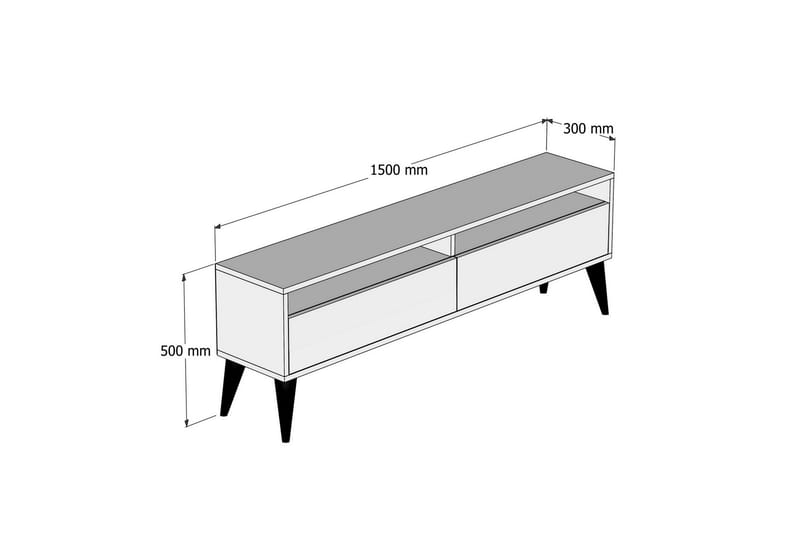 VRISELHOF Tv-bänk 150 cm Valnöt - Möbler - Vardagsrum - Tv-möbler & mediamöbler - Tv-bänkar