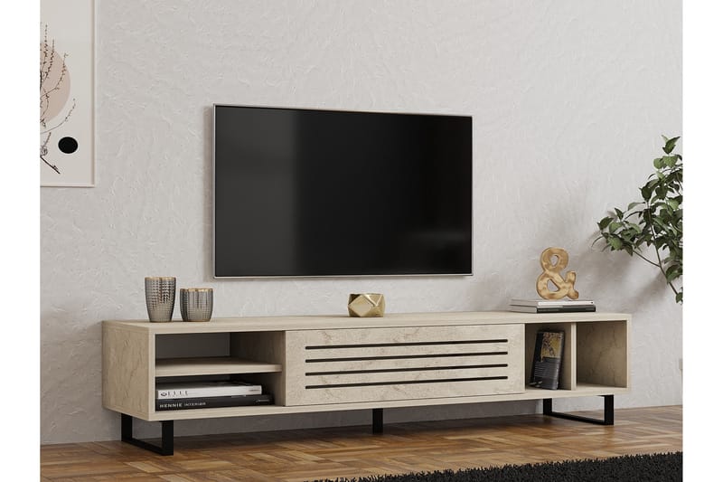 WOLIS Tv-bänk 160 cm Beige - Möbler - Vardagsrum - Tv-möbler & mediamöbler - Tv-bänkar