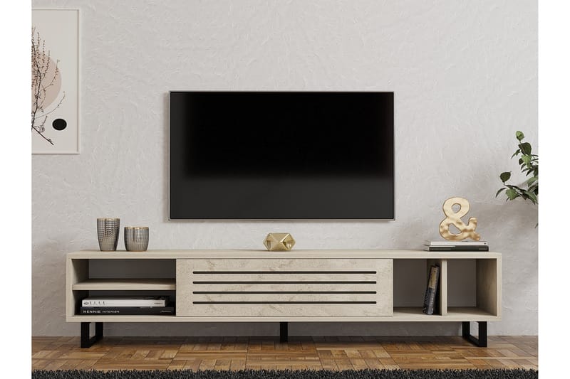 WOLIS Tv-bänk 160 cm Beige - Möbler - Vardagsrum - Tv-möbler & mediamöbler - Tv-bänkar