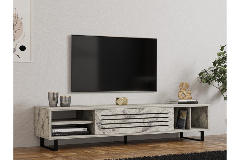 WOLIS Tv-bänk 160 cm Vit marmor - Möbler - Vardagsrum - Tv-möbler & mediamöbler - Tv-bänkar