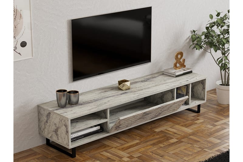 WOLIS Tv-bänk 160 cm Vit marmor - M�öbler - Vardagsrum - Tv-möbler & mediamöbler - Tv-bänkar