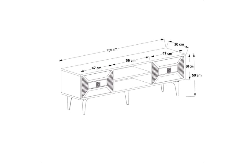 Yumedi Tv-bänk 150 cm Antracit/Guld - Möbler - Vardagsrum - Tv-möbler & mediamöbler - Tv-bänkar