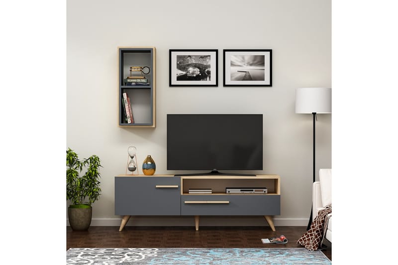 ZERA Tv-möbelset 150x35 cm Brun/Svart - Möbler - Vardagsrum - Tv-möbler & mediamöbler - Tv-möbelset