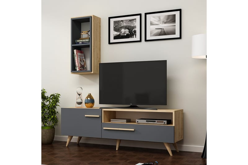 ZERA Tv-möbelset 150x35 cm Brun/Svart - Möbler - Vardagsrum - Tv-möbler & mediamöbler - Tv-möbelset