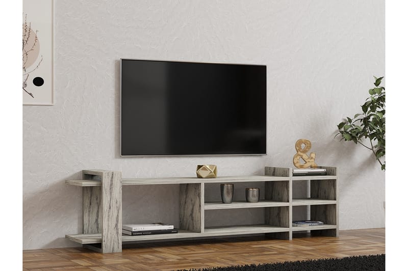 Zeyna Tv-bänk 156 cm Vit marmor - Möbler - Vardagsrum - Tv-möbler & mediamöbler - Tv-bänkar