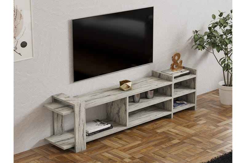 Zeyna Tv-bänk 156 cm Vit marmor - Möbler - Vardagsrum - Tv-möbler & mediamöbler - Tv-bänkar