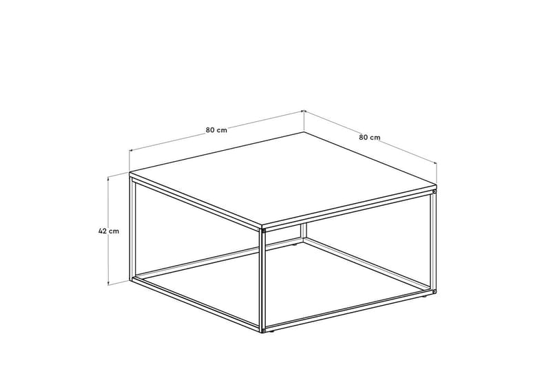 AJMIT Soffbord 80x80 cm Brun - Möbler - Vardagsrum - Soffbord & vardagsrumsbord - Soffbord