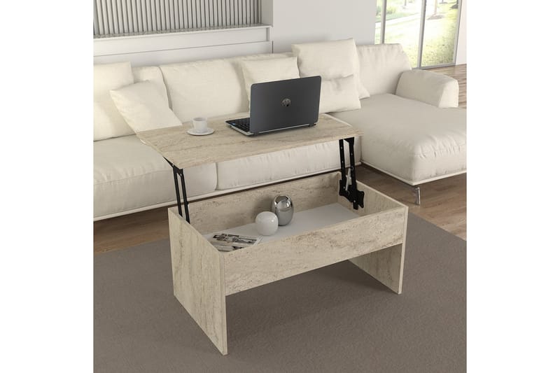 Akilli Soffbord 90 cm Beige - Möbler - Vardagsrum - Soffbord & vardagsrumsbord - Soffbord