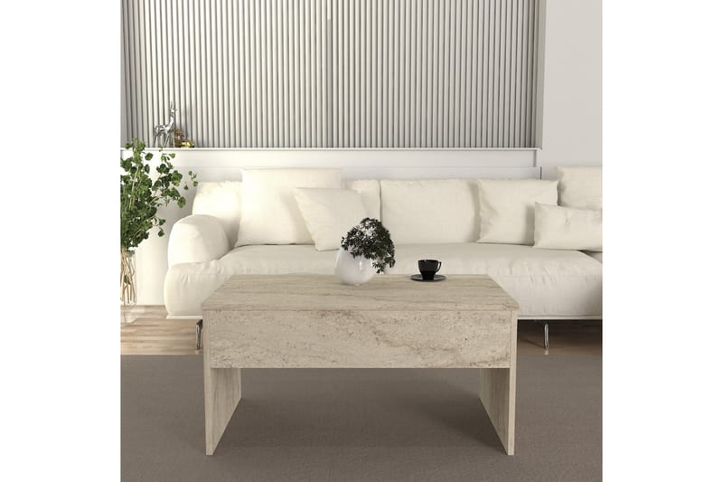 Akilli Soffbord 90 cm Beige - Möbler - Vardagsrum - Soffbord & vardagsrumsbord - Soffbord