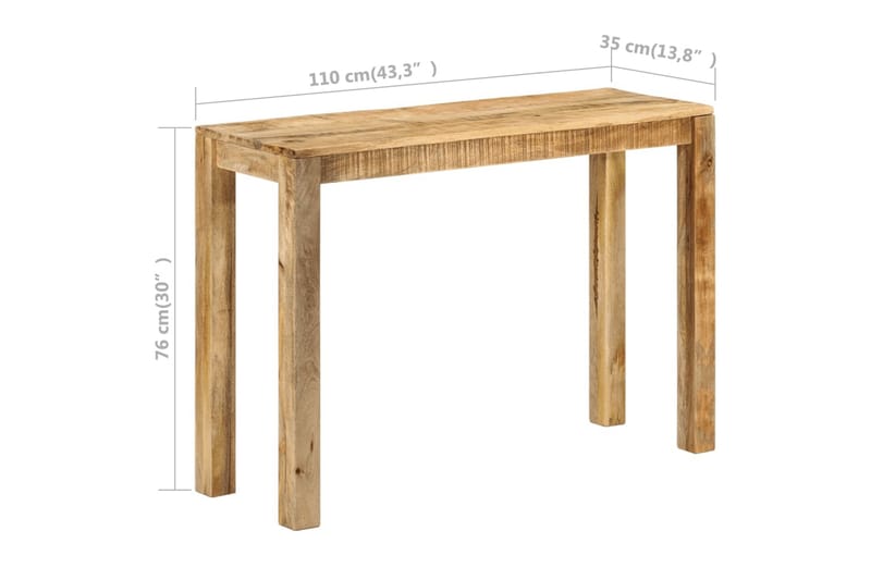 Avlastningsbord 110x35x76 cm grovt mangoträ - Brun - Möbler - Vardagsrum - Soffbord & vardagsrumsbord - Avlastningsbord & konsolbord