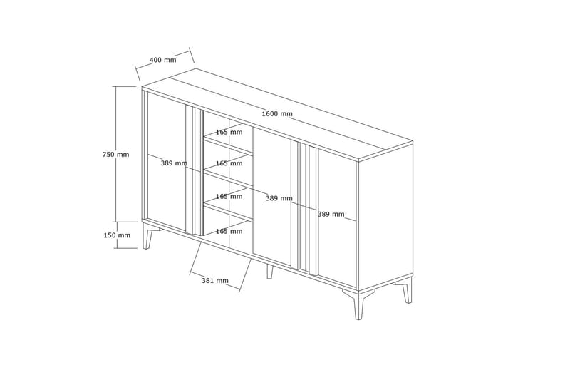 Dora Konsollbord 160 cm Antracit - Möbler - Vardagsrum - Soffbord & vardagsrumsbord - Avlastningsbord & konsolbord