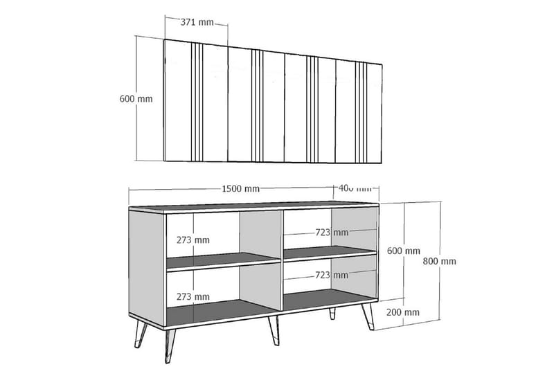 GIESEN Konsollbord 150 cm Guld/Vit - Möbler - Vardagsrum - Soffbord & vardagsrumsbord - Avlastningsbord & konsolbord