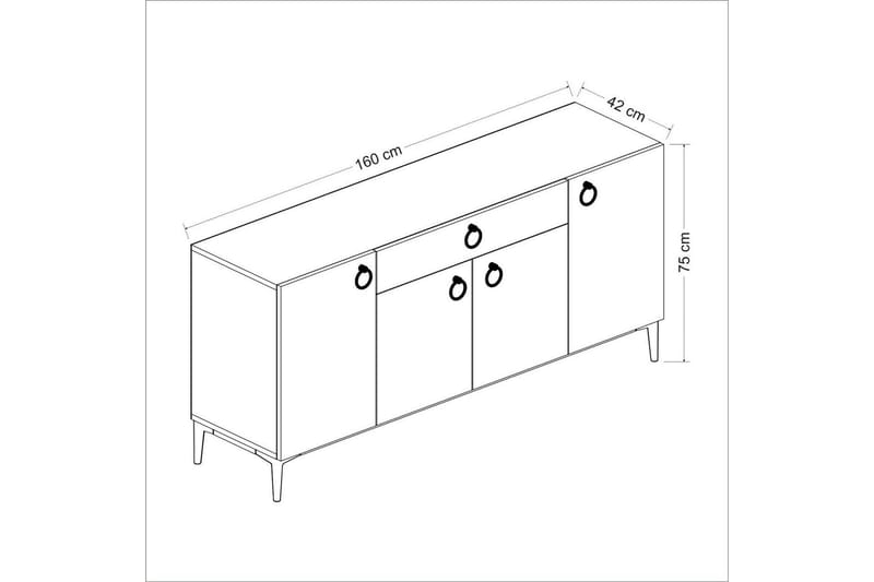 KAMARIA Konsollbord 160 cm Vit - Möbler - Vardagsrum - Soffbord & vardagsrumsbord - Avlastningsbord & konsolbord