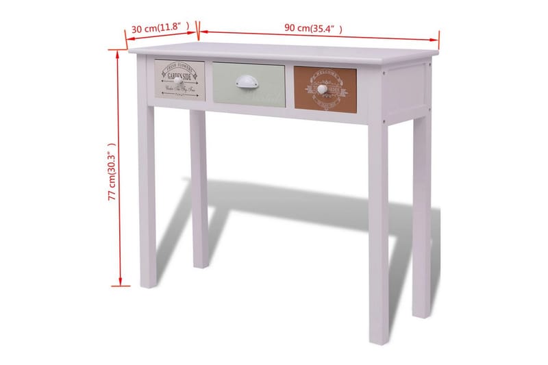 Konsolbord i fransk stil trä - Vit - Möbler - Vardagsrum - Soffbord & vardagsrumsbord - Avlastningsbord & konsolbord