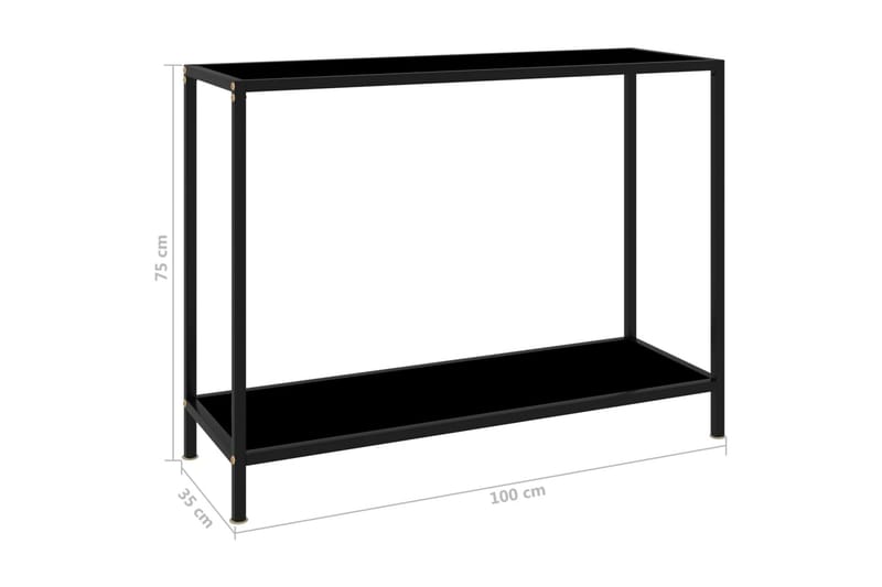 Konsolbord svart 100x35x75 cm härdat glas - Svart - Möbler - Vardagsrum - Soffbord & vardagsrumsbord - Avlastningsbord & konsolbord