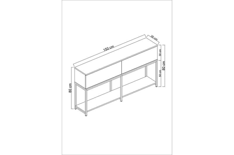 KRISTY Konsollbord 150 cm Grå/Guld - M�öbler - Vardagsrum - Soffbord & vardagsrumsbord - Avlastningsbord & konsolbord