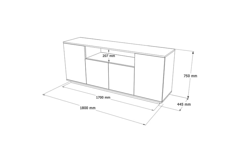 LUTTENS Konsollbord 180 cm Brun/Vit - Möbler - Vardagsrum - Soffbord & vardagsrumsbord - Avlastningsbord & konsolbord