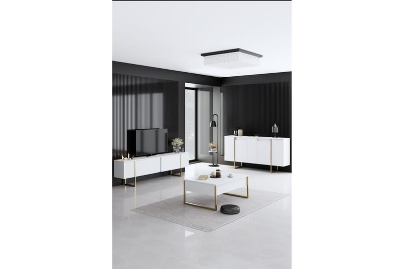 Luxe Konsollbord 160 cm Vit/Guld - Hallbord - Bord - Avlastningsbord & konsolbord