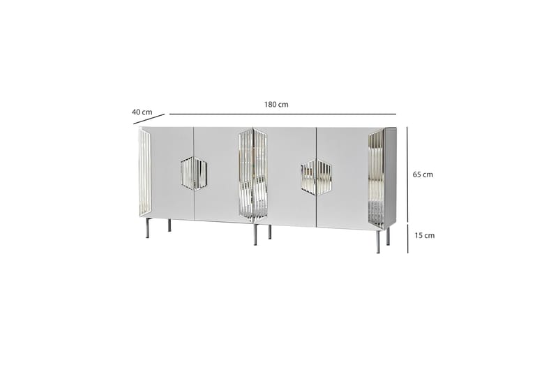 STOKKUM Konsollbord 180 cm Vit/Silver - Möbler - Vardagsrum - Soffbord & vardagsrumsbord - Avlastningsbord & konsolbord