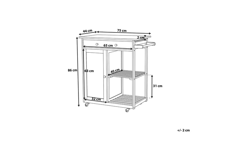 TRAPANI Serveringsbord 75 cm - Möbler - Vardagsrum - Soffbord & vardagsrumsbord - Avlastningsbord & konsolbord