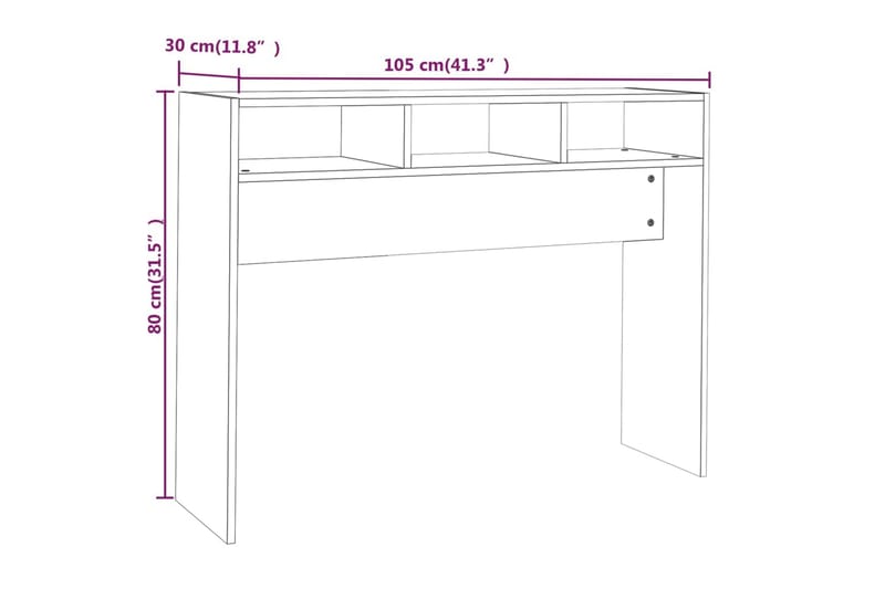 beBasic Avlastningsbord brun ek 105x30x80 cm konstruerat trä - Möbler - Vardagsrum - Soffbord & vardagsrumsbord - Avlastningsbord & konsolbord