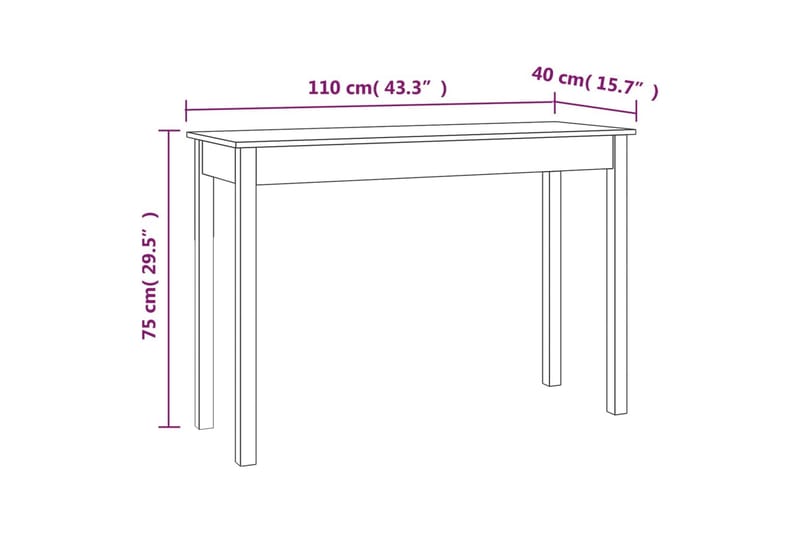 beBasic Konsolbord 110x40x75 cm massiv furu - Möbler - Vardagsrum - Soffbord & vardagsrumsbord - Avlastningsbord & konsolbord