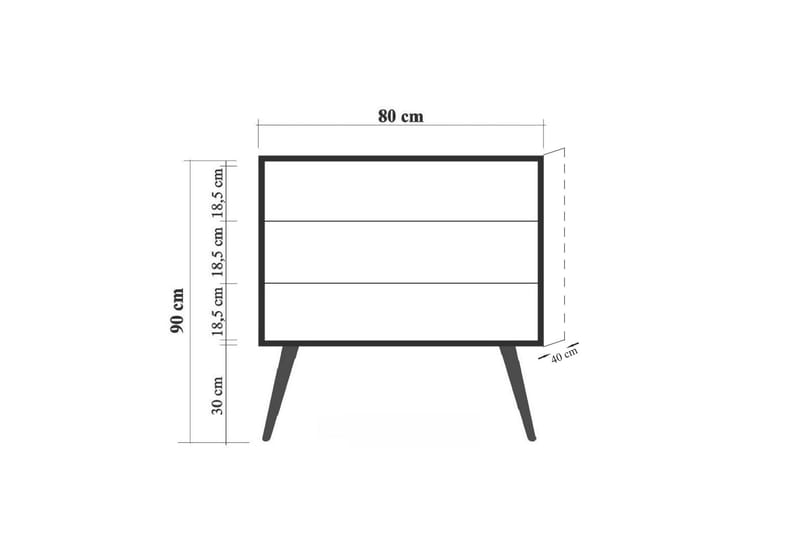 BERTOARIA Sängbord 80x40 cm Brun - Möbler - Sovrum - Sängbord