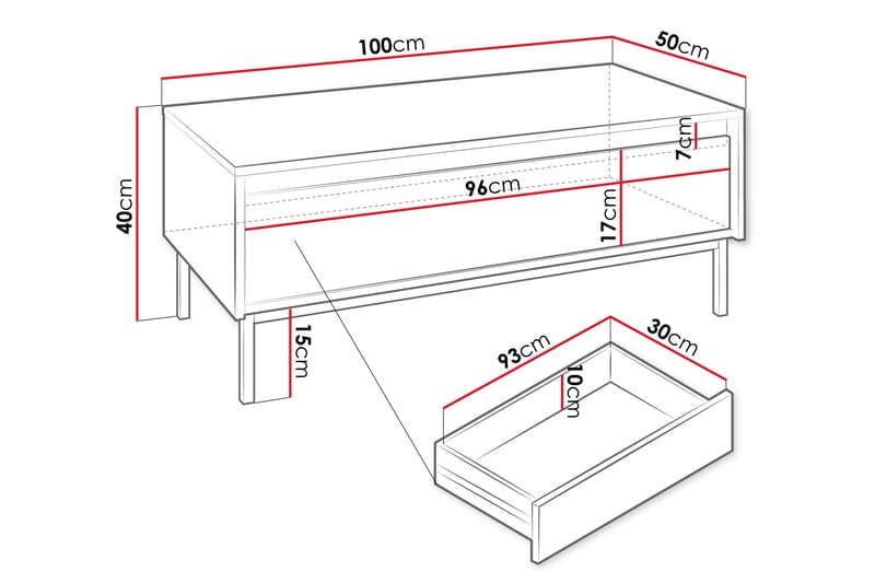 Bjurholm Soffbord 100 cm - Beige - Möbler - Vardagsrum - Soffbord & vardagsrumsbord - Soffbord