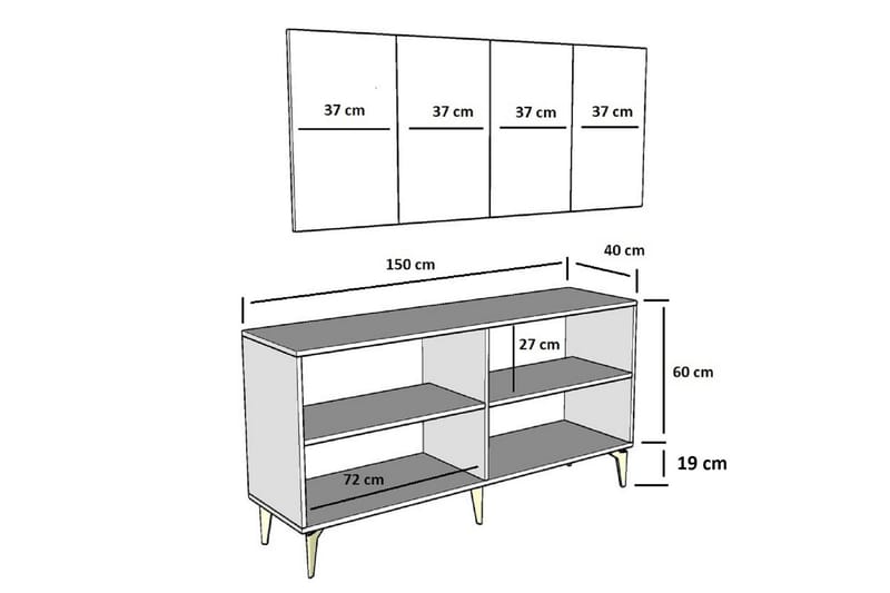 Cagla Konsollbord 150 cm Antracit/Silver - Möbler - Vardagsrum - Soffbord & vardagsrumsbord - Avlastningsbord & konsolbord