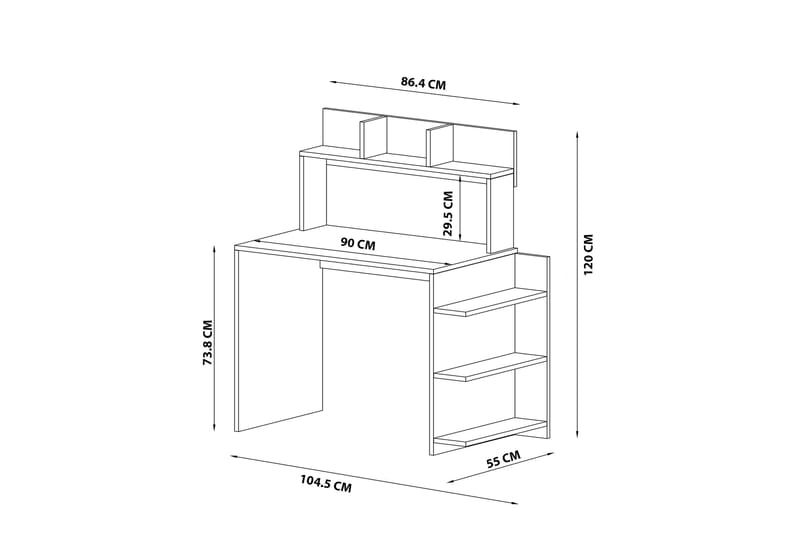 CHAING Skrivbord 104,5x55 cm Vit - Möbler - Hemmakontor - Skrivbord