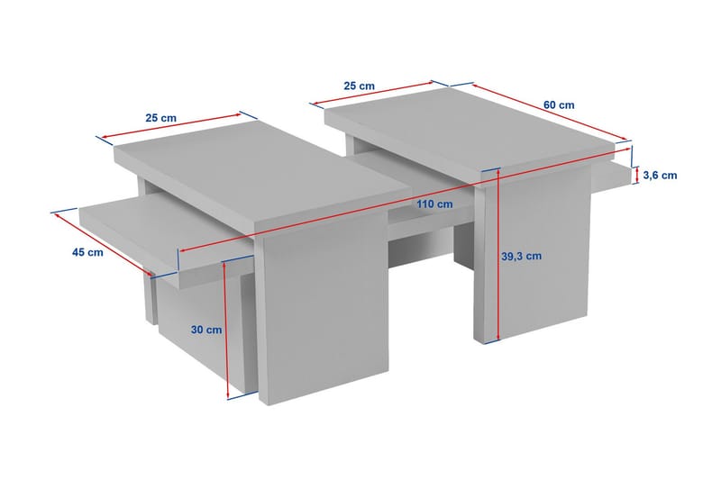 Dabi Soffbord 110x45 cm - Marmor/Beige - Möbler - Vardagsrum - Soffbord & vardagsrumsbord - Soffbord