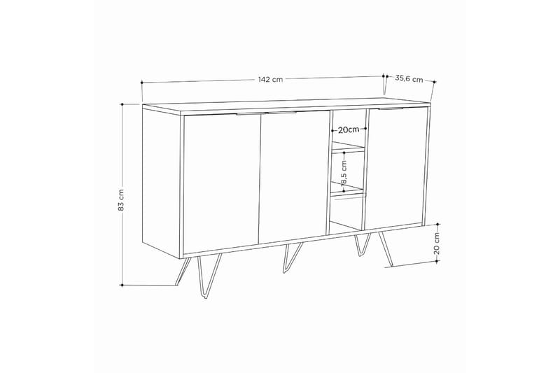 DEKWAKEL Konsollbord 142 cm Sandsten/Ek - Möbler - Vardagsrum - Soffbord & vardagsrumsbord - Avlastningsbord & konsolbord