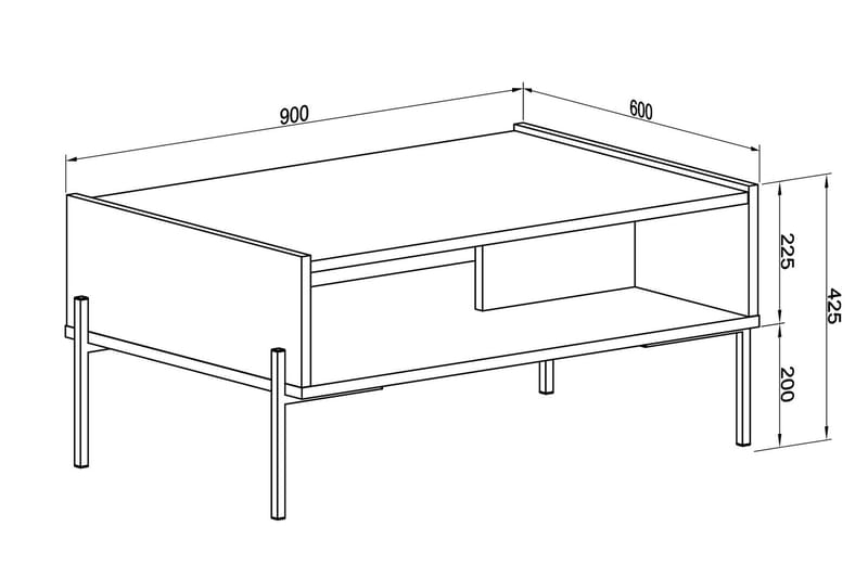 Desirae Soffbord 90 cm Brun/Svart - Möbler - Vardagsrum - Soffbord & vardagsrumsbord - Soffbord