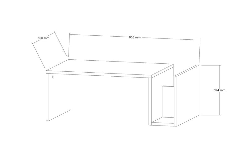 DESTORD Soffbord 87 cm Vit marmor - Möbler - Vardagsrum - Soffbord & vardagsrumsbord - Soffbord