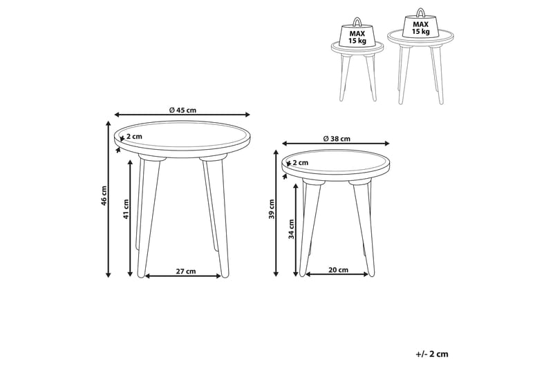 Dyton Satsbord 45 cm - Grön - Möbler - Vardagsrum - Soffbord & vardagsrumsbord - Satsbord