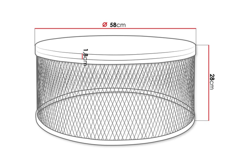 Elani Soffbord 58 cm - Svart/Vit - Möbler - Vardagsrum - Soffbord & vardagsrumsbord - Soffbord