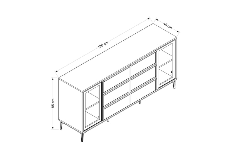 ELEVATE Konsollbord 180 cm Svart - Möbler - Vardagsrum - Soffbord & vardagsrumsbord - Avlastningsbord & konsolbord