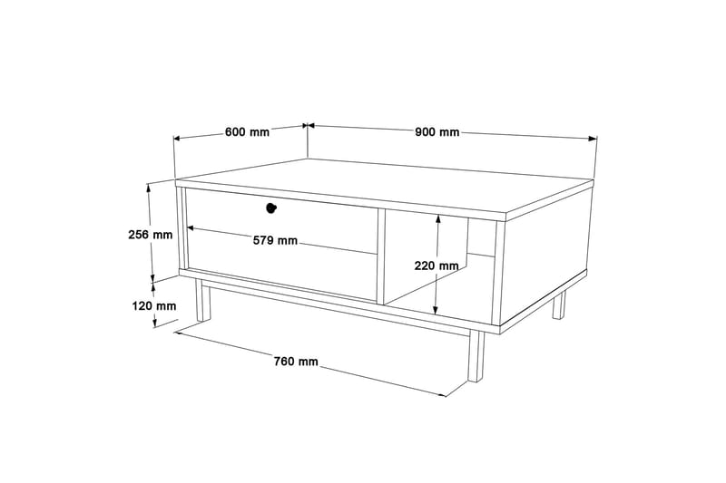 Famke Soffbord 90 cm Ek - Möbler - Vardagsrum - Soffbord & vardagsrumsbord - Soffbord